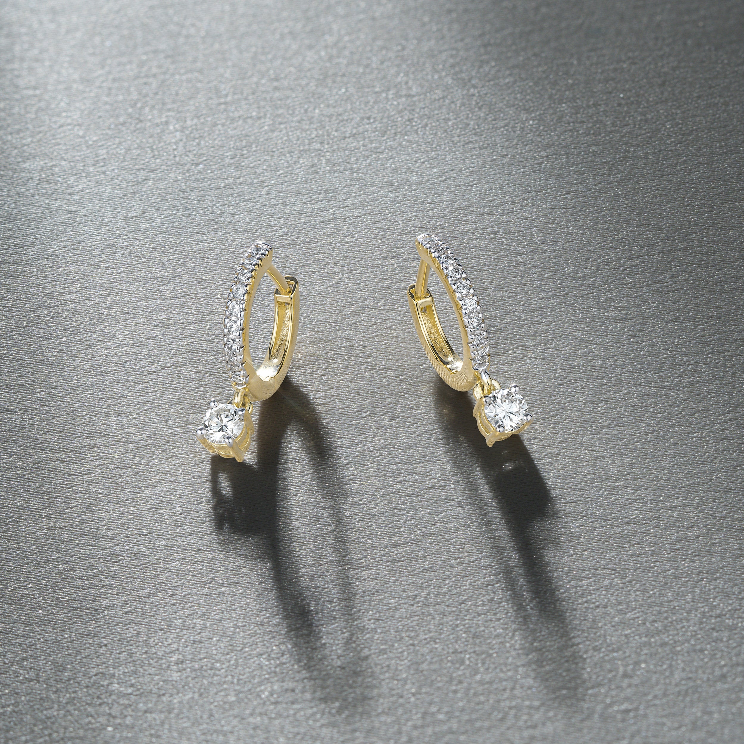 Stellato Hoop Drop Lab Diamond Earrings 0.50ct in 18K Gold Vermeil